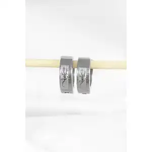 Gümüş Renk Kertenkele Desenli Unisex Halka Küpe (Çift)