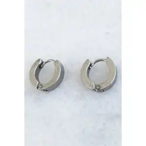 Gümüş Renk Unisex Halka Küpe