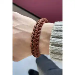 Kahverengi Erkek Deri Bileklik