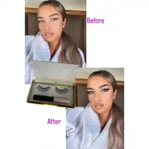 Manyetik Eyelinerlı Mıknatıslı Doğal Ipek Takma Kirpik #001 Yoğun