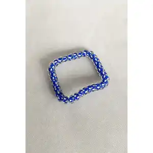 Mavi Renk Puantiyeli Helezon Lastik Toka