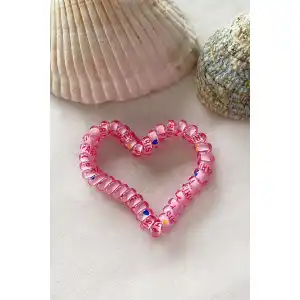 Pembe Renk Kalpli Helezon Lastik Toka