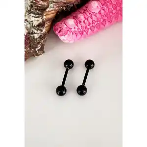 Siyah Renk Düz Bar Piercing