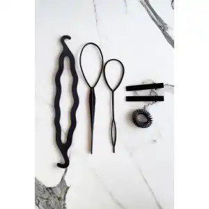 Siyah Renk Topuz Aparat Set