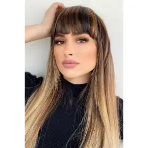 Takma Kahkül - Kahverengi Balyaj - 2H6# - Uzun Kenarlı