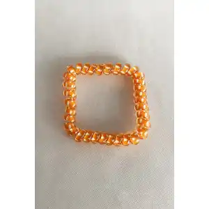 Turuncu Renk Puantiyeli Helezon Lastik Toka