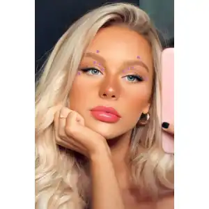 Vücut Ve Yüz Taşı/ Pembe Renk Taşlı Sticker