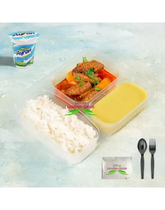 Tereyağlı Pilav + İzmir Köfte + Mercimek Çorbası + Ayran