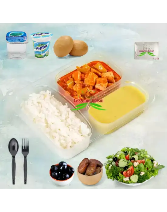 Tereyağlı Pilav + Sebzeli Tavuk + Mercimek Çorbası + Ayran