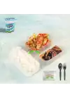 Tereyağlı Pilav + Tavuk Fajita + Çikolata Soslu İrmik Helvası + Ayran