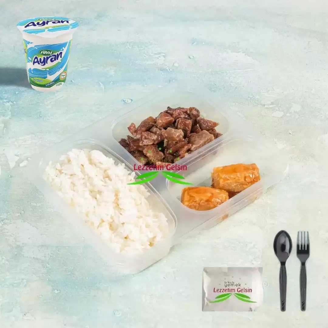 Tereyağlı Pilav + Dana Kavurma + Cevizli Baklava + Ayran 