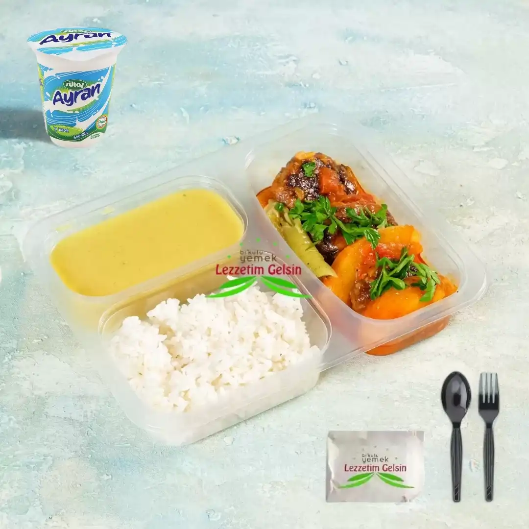 Tereyağlı Pilav + Fırın Köfte + Mercimek Çorbası + Ayran