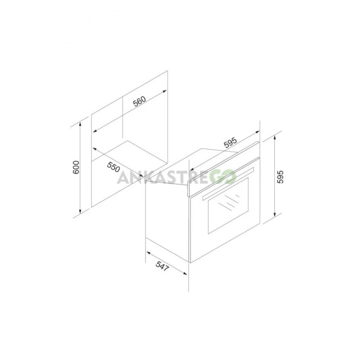Bo6504B01 Multifonksiyonel Siyah Ankastre Fırın