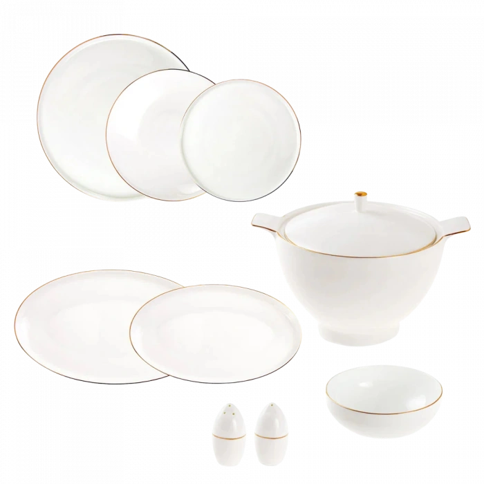 Jumbo Bianca Gold 57 Parça 12 Kişilik Yemek Takımı