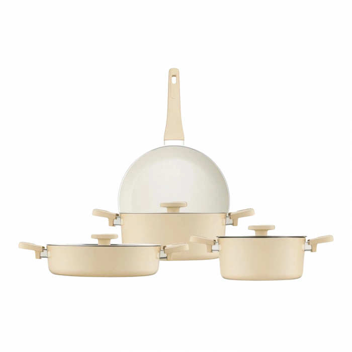 Jumbo Swiss Crystal Dark Cream 7 Parça Tencere Seti