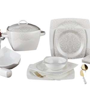 Aryıldız Bone Square Porselen 60 Parça Yemek Takımı 45004