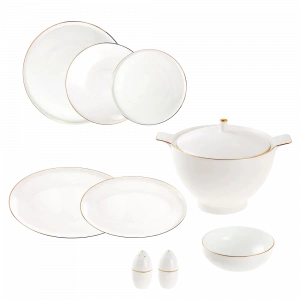 Jumbo Bianca Gold 57 Parça 12 Kişilik Yemek Takımı