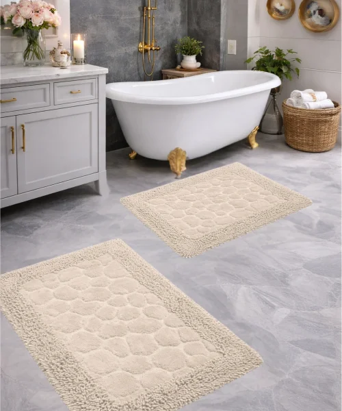 Taş Bej Banyo Paspas Seti