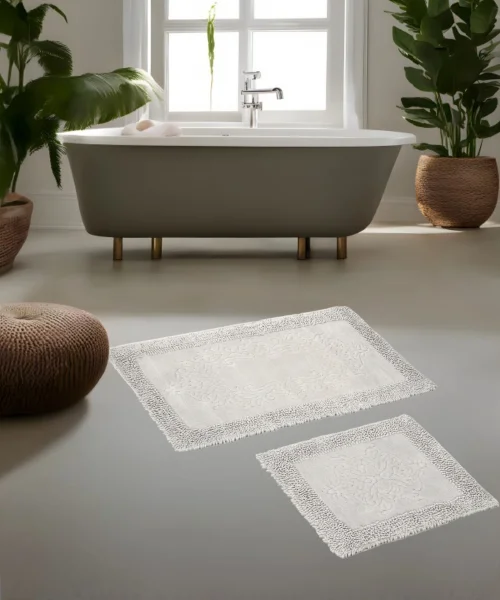 Damask Krem Banyo Paspas Seti