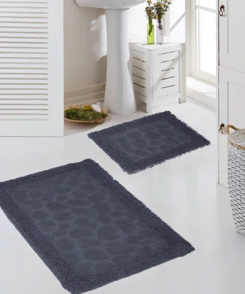 Taş Antrasit Banyo Paspas Seti