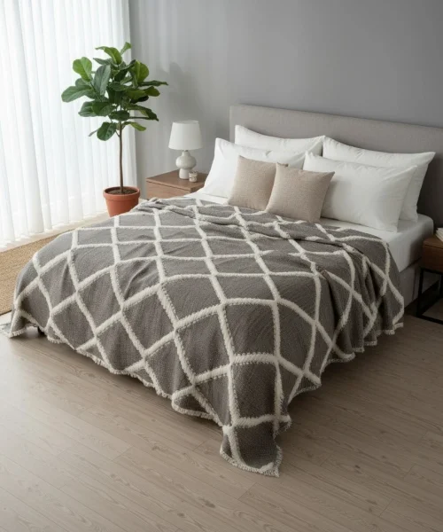 LUNO YATAK ÖRTÜSÜ 240*260 CM GRİ