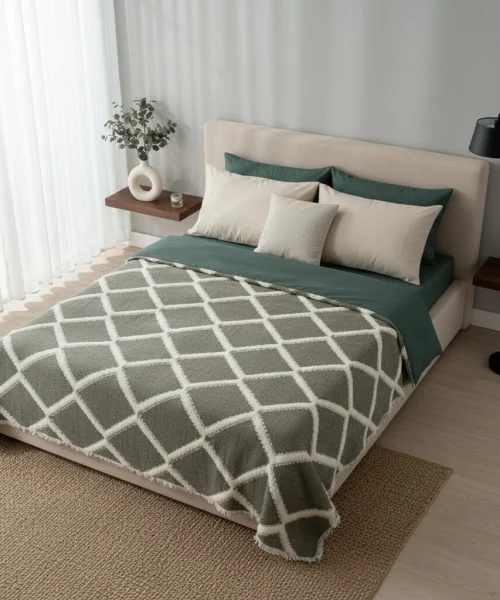 LUNO YATAK ÖRTÜSÜ 240*260 CM HAKİ