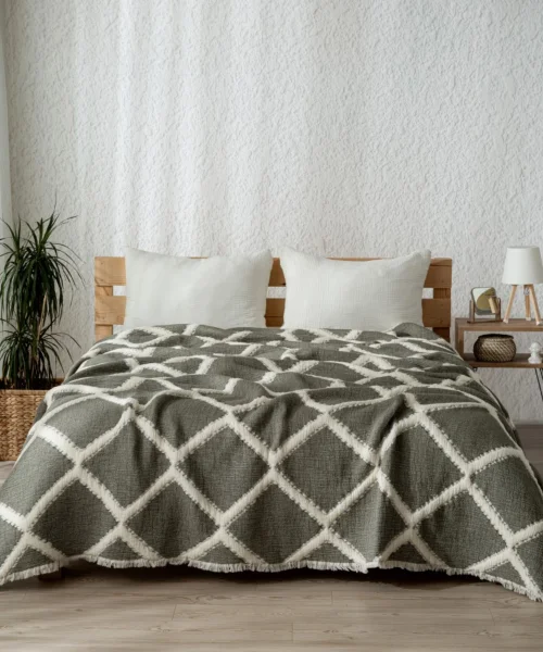 LUNO YATAK ÖRTÜSÜ 240*260 CM HAKİ