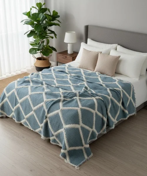 LUNO YATAK ÖRTÜSÜ 240*260 CM MAVİ