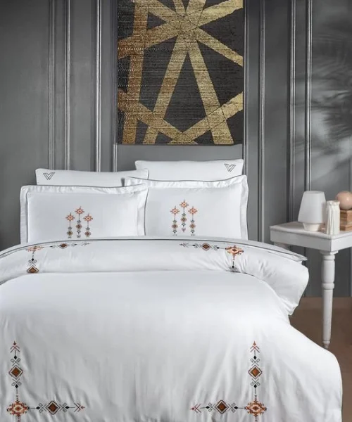 VERO VANNI BRODE SATEN NEVRESİM TAKIMI ÇİFT KİŞİLİK ETHNIC