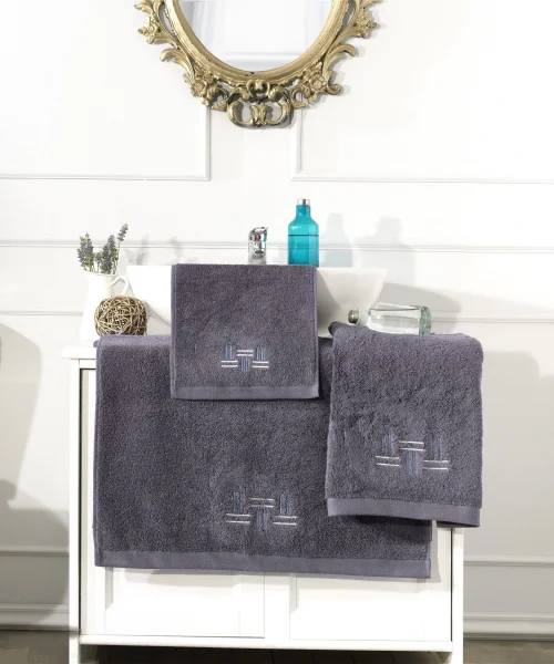 VERO VANNI CUBO NAKIŞLI HAVLU SET LINE