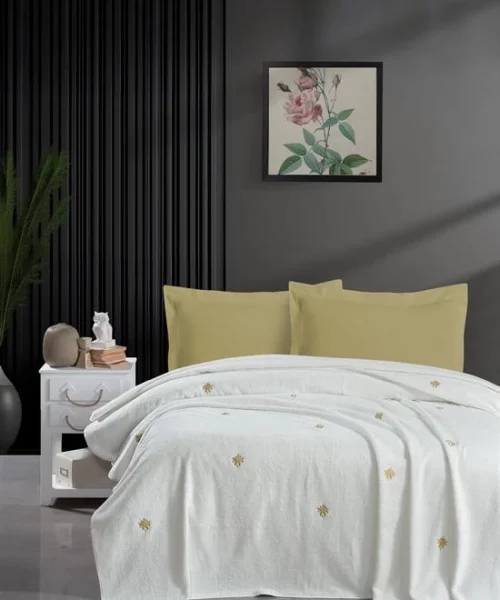 VERO VANNI CUORE YATAK ÖRTÜSÜ ÇİFT KİŞİLİK DIAMOND GOLD