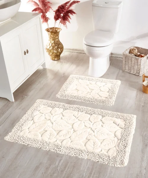 Yaprak Krem Banyo Paspas Seti