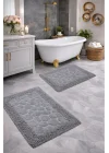 Taş Antrasit Banyo Paspas Seti