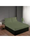 Haki Renk Pamuk Saten Lastikli Çarşaf Seti 160*200+35