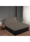 Kahve Renk Pamuk Saten Lastikli Çarşaf Seti 100*200+35