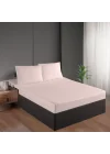 Pudra Renk Pamuk Saten Lastikli Çarşaf Seti 160*200+35
