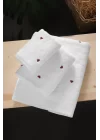 VERO VANNI CUBO NAKIŞLI HAVLU SET 3LÜ / BORDO
