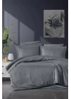 VERO VANNI STRIPE SATEN NEVRESİM TAKIMI ÇİFT KİŞİLİK ANTRASİT