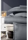 VERO VANNI STRIPE SATEN NEVRESİM TAKIMI ÇİFT KİŞİLİK ANTRASİT
