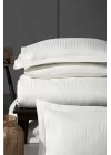 VERO VANNI STRIPE SATEN NEVRESİM TAKIMI ÇİFT KİŞİLİK EKRU