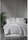 VERO VANNI STRIPE SATEN NEVRESİM TAKIMI ÇİFT KİŞİLİK GRİ