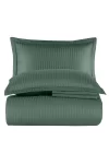 VERO VANNI STRIPE SATIN BETTWÄSCHESET DOPPELBETT GRÜN