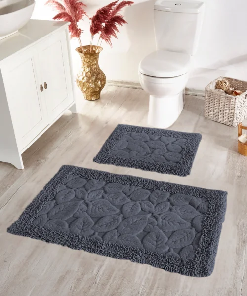 Yaprak Antrasit Banyo Paspas Seti