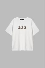 222 Baskılı Relaxed Fit Beyaz Kadın Tshirt