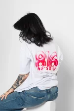 816 Atelier Baskılı Oversize Unisex Beyaz Tshirt