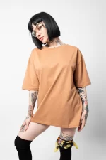 816 Design Kahverengi Basic Premium Oversize Tshirt