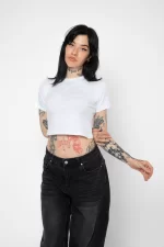 Basic Kadın Beyaz Crop Top