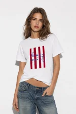 Bon Appetit Baskılı Relaxed Fit Beyaz Kadın Tshirt