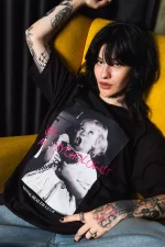 Call My Psychologist Baskılı Oversize Unisex Siyah Tshirt