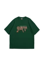 Dominate Baskılı Oversize Unisex Yeşil Tshirt